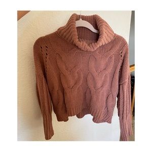 cropped turtle neck sweater